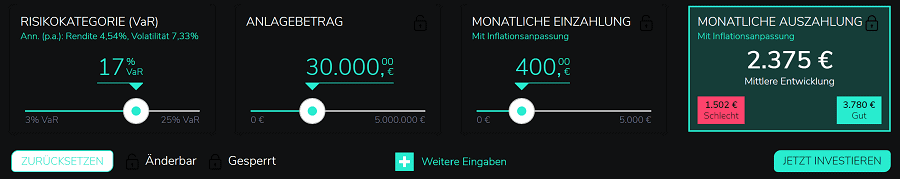 Scalable Test - Beispiel eines Auszahlungsplans